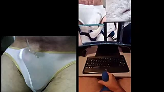 Cum in see-through underclothing （Tribute video for my friend）